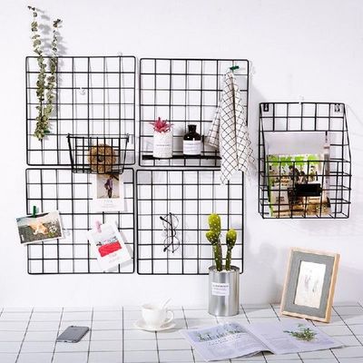 极速Black Grid Bathroo Shelf Wall HangingL Decoration Pendan