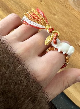 极速《吸亿c》牛骨蜥蜴戒指 搭配橄榄核3.5mm DM369