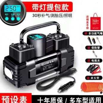 极速厂促新款e双缸打气机雷傲12V车载高压可携式小轿车轮胎汽车用