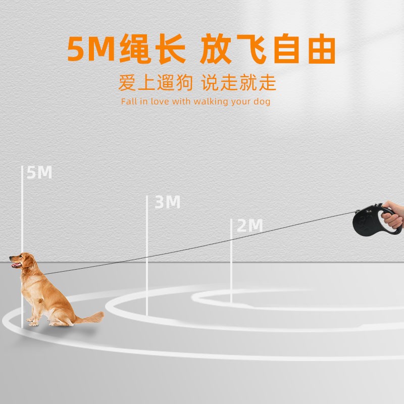 极速狗狗牵引绳中小型犬自动x伸缩遛狗绳链子比熊博美泰迪外出宠