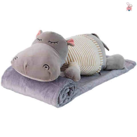 极速汽车抱枕被子两用q女午睡卡通玩偶带毛毯车载布娃娃个性可爱