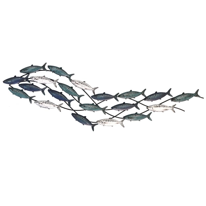 极速地中海铁艺壁饰鱼北欧玄关壁饰墙面J装饰品壁挂件创意墙饰墙