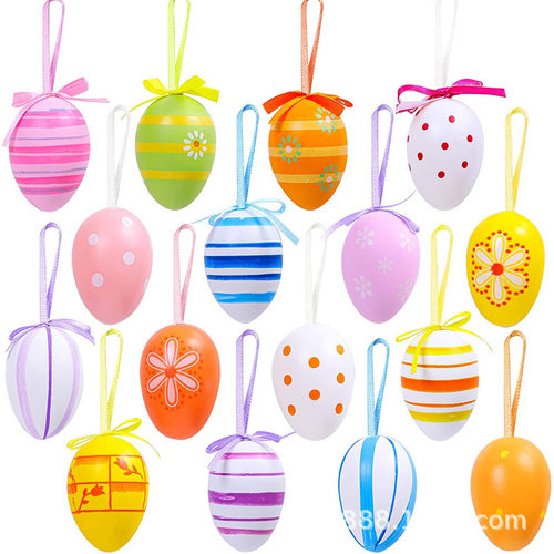 新品12/6/1Pcs Foam Easter Eggs Happy Easter Party UDecoratio