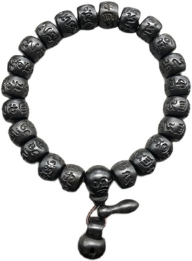 极速雷击a木六字真言老型珠手链 搭配木鱼 10mm DS88