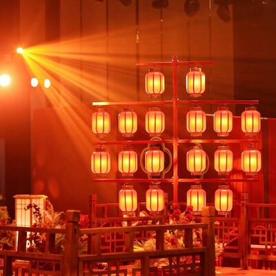 极速古风氛围婚庆布置中式喜w庆路引灯笼架婚礼专用背景装饰落地