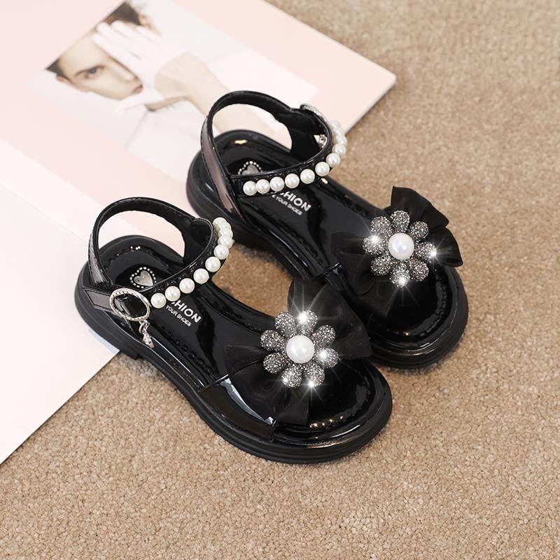 极速儿童公主凉鞋2023夏季款中F大童软底时尚小花女童拖鞋洋气