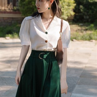 极速教师穿搭面试套装裙正式场合B正装夏季通勤气质女装上白下黑