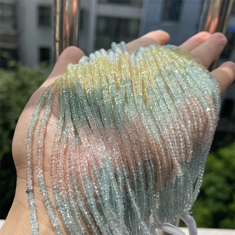 极速天然高冰摩根石刻面盘珠半成品 DIY手链项链 Q拆散不退 XL147