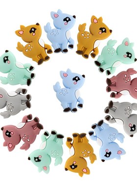 极速Kovict 10Pcs  Sika Deer Shape Silicone Beads UBaby Molar