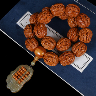 极速文玩小核f桃手串18颗野生灯笼狮子头秋子念珠佛珠手持手把玩