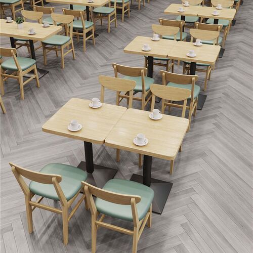 新品定制小奶茶店实木桌椅汉堡日座料食吃堂L咖啡餐厅美152城商用