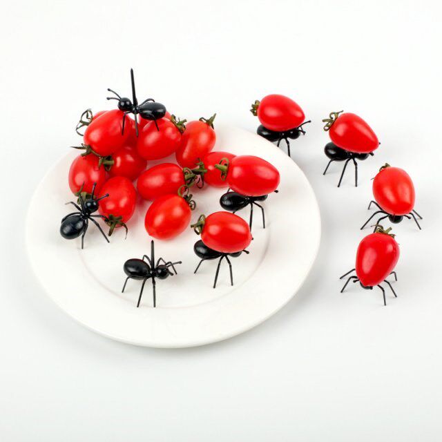 新品12 PCS Anhts Food Fruit Picks decoration Ant Shape Forks
