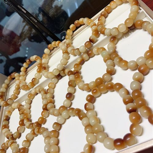 极速俏色菩提根老型珠H手串 TY642