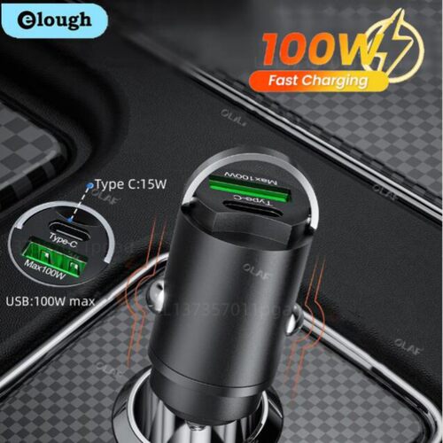 新品Elough 30/100W PD Car Charger EUSB Type C Fast Charging
