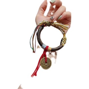 TY773 山shen 极速沉香手e镯 搭配纯铜山鬼花钱