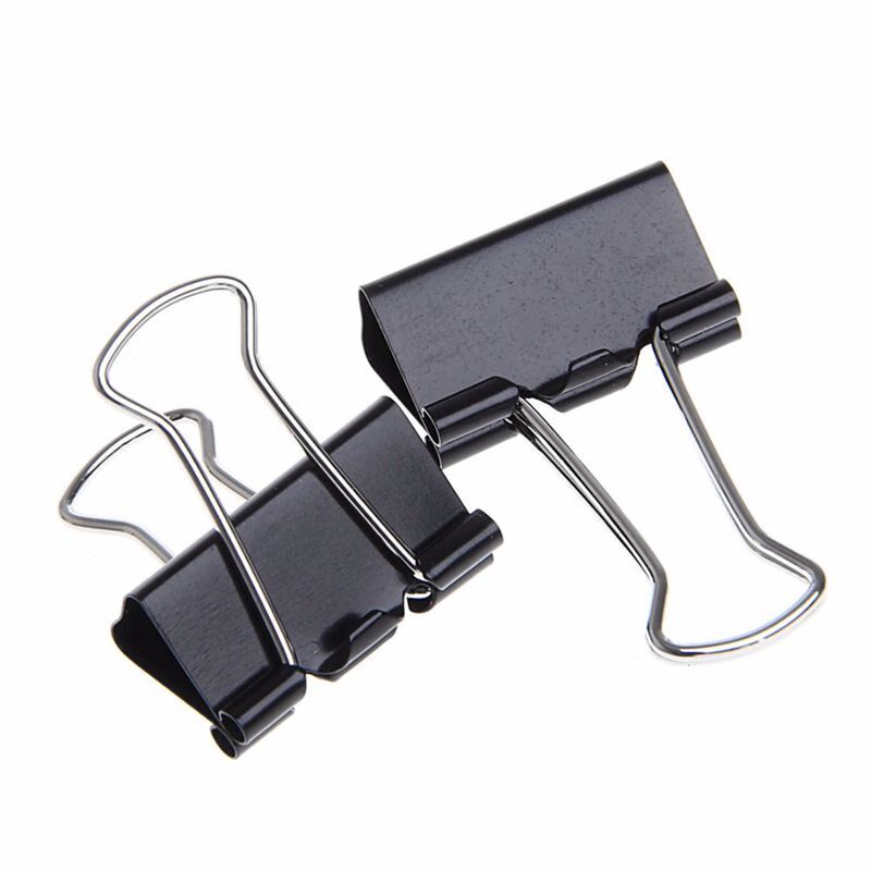 新品48 pcs 25mm Black Metal Bzinder Clips File Paper Clip Do