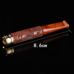 极速实木红花梨木雕龙循环烟嘴过D滤器可清洗男士 净烟器烟具礼品