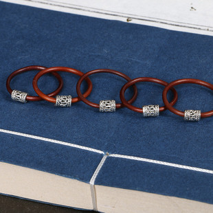 极速鸡血藤戒指男女单身情侣对戒复古风J素尾戒藏银手饰森系小指