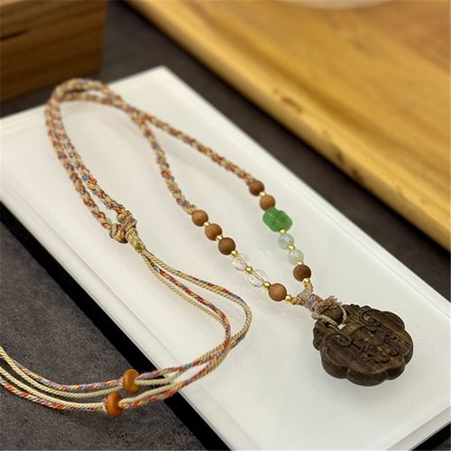 极速沉香b龙锁吊坠项链 搭配老山檀 白水晶 天然和田玉 DM256