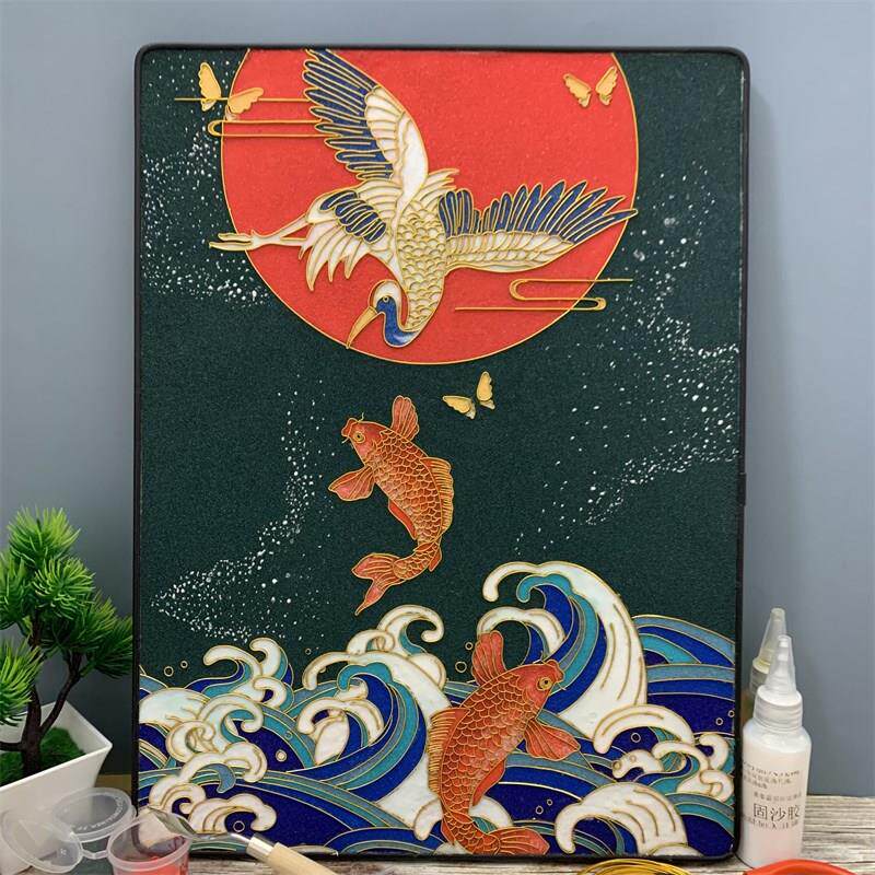极速比翼双飞好寓意装饰画景泰蓝掐丝珐琅画diyT减压非遗手工艺材