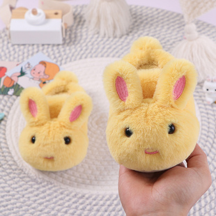 极速秋冬季儿童棉拖鞋可爱女x童男童室内小孩保暖家居宝宝包跟毛