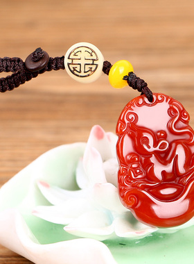 极速红玛瑙12生肖吊坠鼠牛虎兔B龙蛇马羊猴鸡狗猪菩提钥匙扣本命