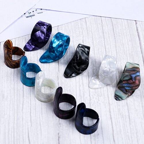 极速Thumb Finger Guitar Pick FingerpicksK Plectrum Sheath Gu