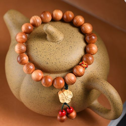 极速陈化黑油崖柏木DIY配饰款z莲花配饰佛珠手串手串文玩男女款饰