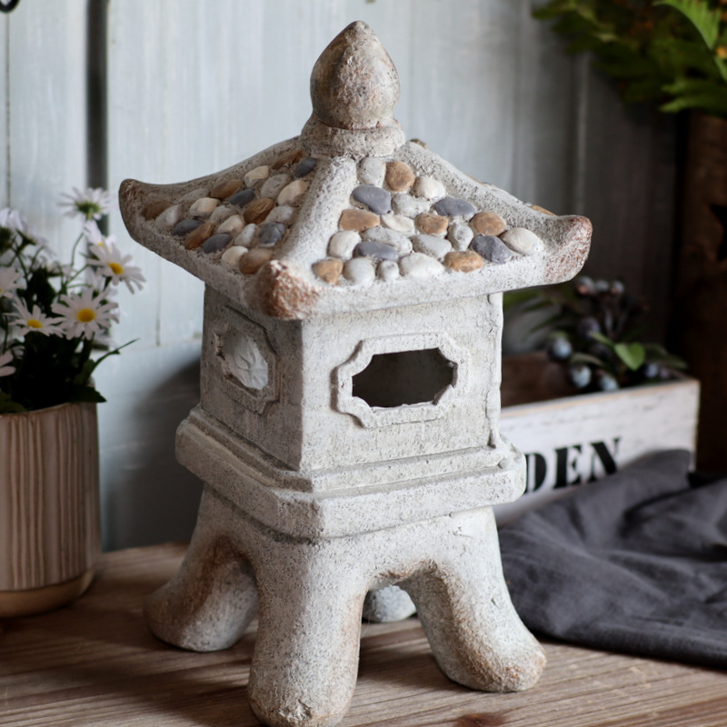 极速百亩新中式东方禅意太阳能灯塔户F外花园阳台庭院民宿仿石造