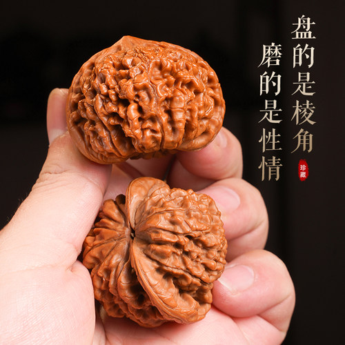 极速文玩核桃四座楼狮子s头手把件包浆官帽古玩手玩王勇官帽麒麟