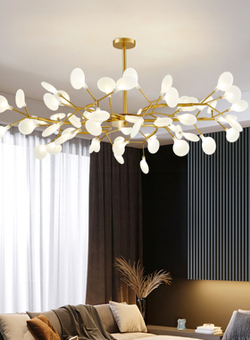 极速Luxurious Gold Chandelixers White Petal Living Room Rest