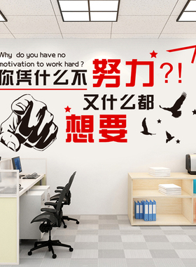 新品团队励志墙贴纸公司企u业文化墙办公室装饰品文字标语贴画墙