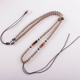 极速手工编织茶水晶珠链项链绳黄虎眼桶I珠吊坠配链玉器玉佛蜜蜡