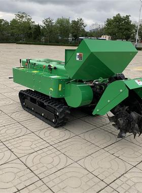 自MYQ施多功能核桃树园除草开沟肥机大马履带耕式地松土旋耕力机