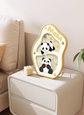 熊猫小狗餐桌装饰画卡通桌面摆画电视柜摆件艺术卧室床头生日礼物