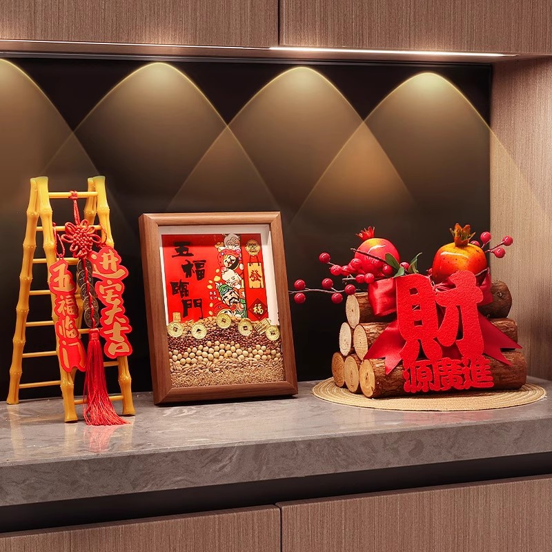 乔迁之喜布置步步高升梯子木柴摆件装饰搬家入宅仪式用品礼物