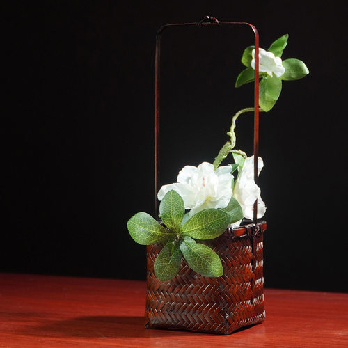 HQ009手工精编花器插花直径10高度10总高31cm