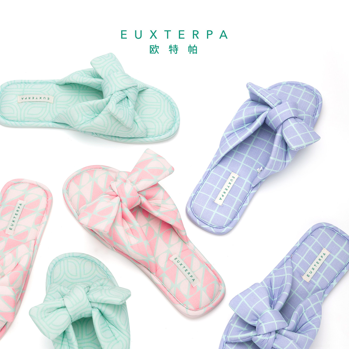 EUXTERPA欧特帕夏季新款蝴蝶结室内仙女静音防滑家居鞋女士凉拖鞋