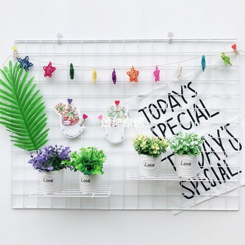 彩色藤制圆球星星爱心形小鱼装饰品网红墙装饰品少女心网格照片墙