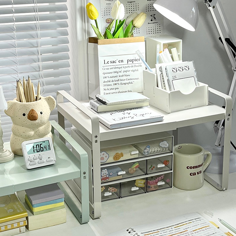 桌面可伸缩置物架学生书桌小架子办公室工位杂物收纳架整理神器