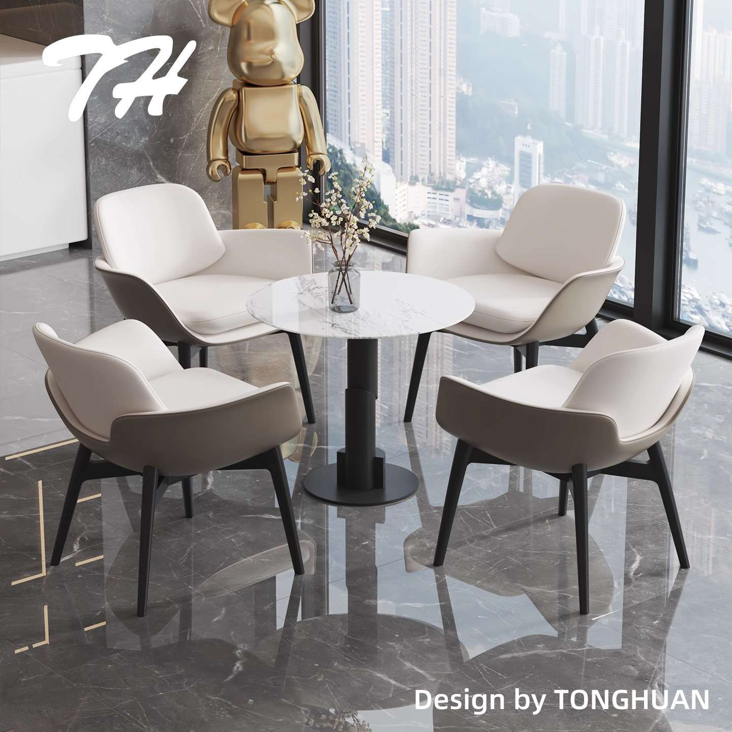 北欧新款网红设计师客厅沙发椅咖啡店单人休闲洽谈餐椅家用阳台椅