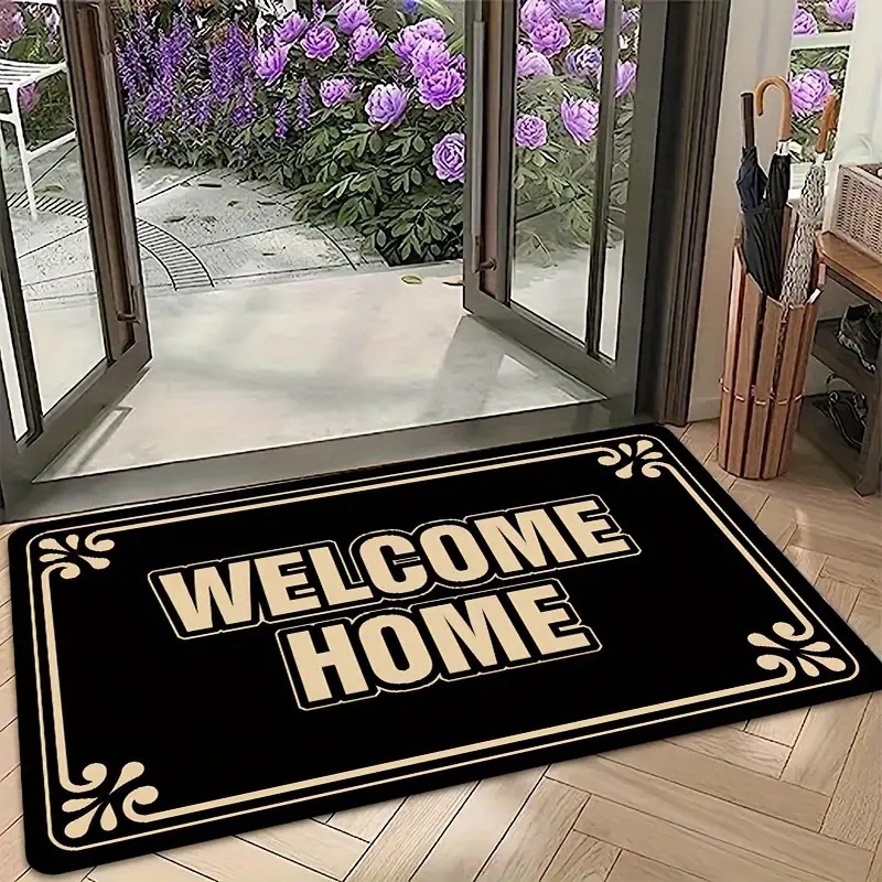 新款 创意WELCOME地垫家用硅藻泥浴室地垫玄关入户门垫卫生间吸水