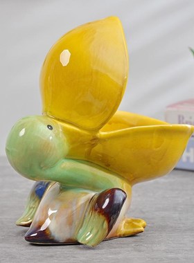 创意海洋系列之鹈鹕招财r陶瓷玄关钥匙盘水果盘肥皂盒收纳家居摆