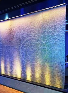 金属网水帘钢网水慕m墙不锈钢瀑布流水墙户外水景钢丝网银网水幕