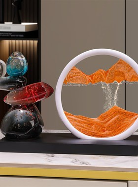 时来运转流沙g画摆件客厅电视柜酒柜轻奢高档高端大气上档次工艺