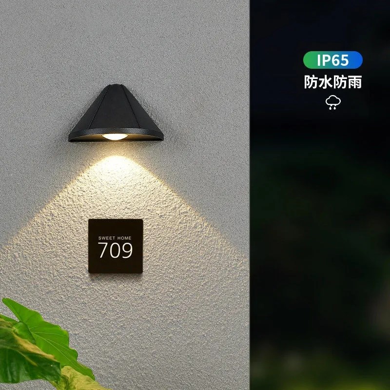新款壁灯led户外防水防生锈店面招F牌门口射灯墙壁接线入户门牌灯