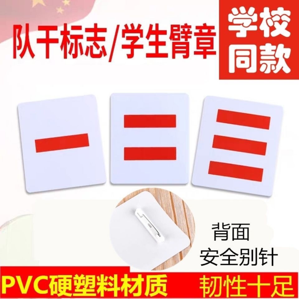 少先队一道杠小队长两道杠标志三道杠大队长PVC带别针臂章-封面