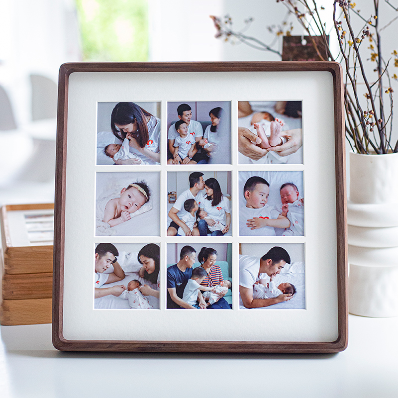 实木榫卯宫格相框4宫格9宫格16宫格25宫格生活照艺术照相框