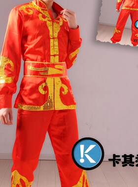 艺博舞龙服装打鼓服表演舞龙灯舞狮子道具秧歌服装演出服订制写字