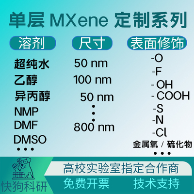 单层Ti3C2 MXene定制服务 表面尺寸溶剂浓度 按需制备科研级